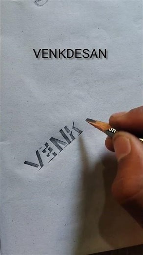 3D VENKDESAN Name Writing ✍️ | Stylish Pencil Art #shorts #youtubeshorts #art #pencil