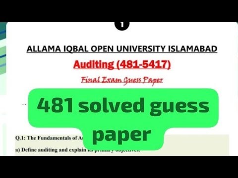 481 solved guess paper! Aiou course code 481 solved guess paper 2026#481solvedguesspaper
