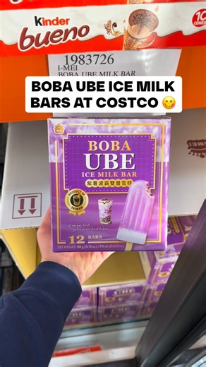 😋 This Boba Ube Ice Milk Bar pack at Costco instantly caught my eye and for good reason 😍 Creamy ube flavor with chewy boba pieces inside makes this feel fun, different, and way more interesting than a basic ice cream bar 🍦 Comes with 12 bars which makes it a great freezer grab for something a little unexpected ($13.99) #costco #costcofinds #dessertfinds | Costco Buys