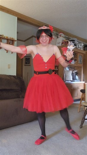 Ackley Attack TV on Instagram: "Ruby and Zwei can't wait for another Ballet performance anytime soon. 😉👍🌹❤️🩰 Red Ballerina outfit w/ Hair clip by AFAVOM Wig by @fmanime Black Dance Tights bought at @discountdance Ballet slippers by Bloch / Painted & customized by me. Belt, Tiara & Wrist Cuffs bought off of @amazon Ruby Rose emblem done by @shortstuffarts Arm Ruffles sewed by me w/ Tutorial by @conservatorybyprimadonna Fabric & Materials bought at @joann_stores #ruby #rubyrose #rubycosplay #r