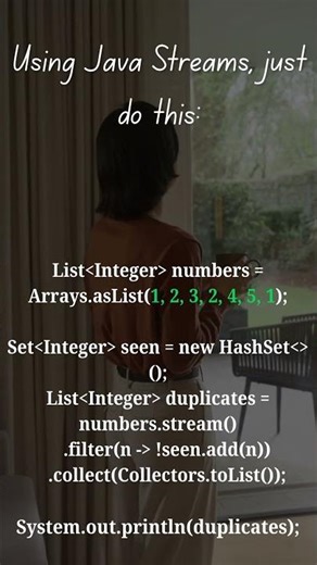 Stop Using Loops! Find Duplicates Fast ⚡ #coding #motivation #codeprep #java #java8 #interviewprep
