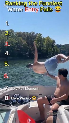 Ranking the Funniest Water Entry Fails 😂 | Hilarious Pool & Jump Fails‎‎#WaterFails #FunnyFails