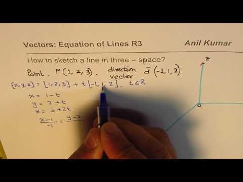 How to Sketch Line From Different Vector Equations in three space - EDEXCEL - GCSE - SAT