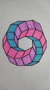 Satisfying 3D twisted ring drawing process ✨ #art #shorts