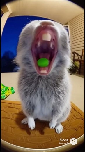 AI Bunny tries sour candy #funny