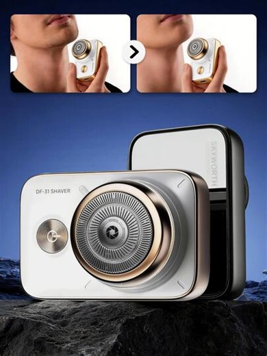 SKYWORTH Aparat de ras electric, baterie de mare capacitate de 300 mAh, grad de impermeabilitate IPX7, potrivit atât pentru utilizare umedă, cât și uscată, complet lavabil, 1 cap de lamă din oțel inoxidabil, pornire instantanee cu o singură atingere, disponibil în alb și negru, potrivit pentru utilizare la duș, reduce iritațiile pielii | SHEIN