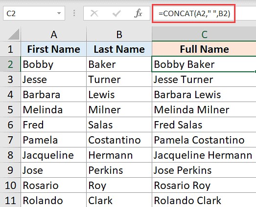 How to Combine First and Last Name in Excel (4 Easy Ways)