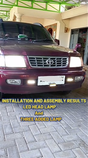 INSTALLATION AND ASSEMBLY RESULTS LED HEAD LAMP And THREE ADDED LAMP #electrical #automobile
