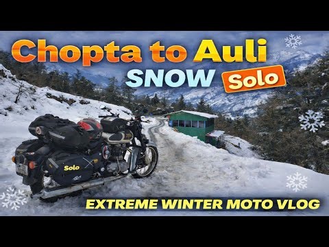 Chopta to Auli Snow Ride ❄️ | Extreme Winter Moto Vlog | Snowfall, Ice Roads & Adventure 🏍️