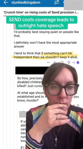 Rachel Filmer | SEND Rights Alliance on Instagram: "On a Reddit post about SEND costs, there were utterly sickening comments about the most vulnerable children. The worse this narrative gets, the easier it becomes for governments to remove rights - we cannot allow it. #SEND #SENDReform #SaveOurChildrensRights #SENDCommunity #SENDParents"