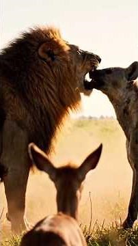 Lion Saves Baby Antelope from Hyena | Real Wildlife Rescue Scene | Epic Savannah Moment