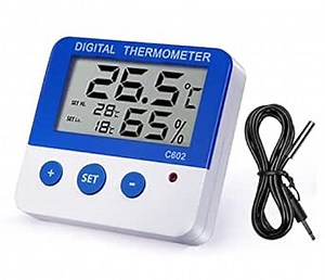LXSZRPH Reptile Thermometer Hygrometer with High Low Temperature Alarm Digital Aquarium Thermometer Temperature Humidity Meter Gauge for Reptile Tanks, Terrariums, Vivariums, Aquarium (2)