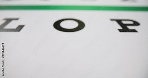 Eye chart with letters and numbers.
