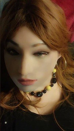 Crossdresser Female mask up close