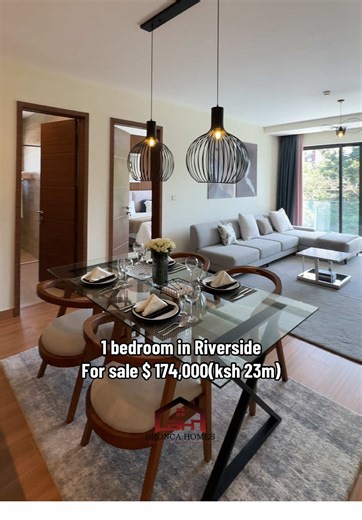 Location: Riverside drive. Landmark: Near the German Embassy. Completion date Sept 2025 Typology: 1,2,3, and 4 bedrooms. Floors: 19 floors high, with 93 units $174,000 111sq 1bed 23m $200,000 143sqm 2bed with DSQ ,26m $311,000 218sqm 3bed with DSQ Sky est 42m Call *254700660686 Www.broncahomes.com Amenities : - Infinity edge heated pool - Electric vehicle charging station. - Fully fitted gym. - Steam and Sauna. - Massage room. - Borehole with filter. - Full back generator. - Electric vehicle cha