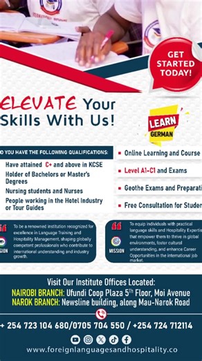 Register today! January intake! #Germany language training #Ausbildung #Opportunitiesingermany #germanlanguagenairobi