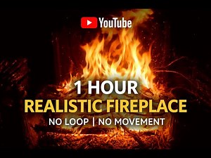 The Most Realistic Fireplace Video Ever (1080p | 1 Hours| No Camera Movement) 🔥