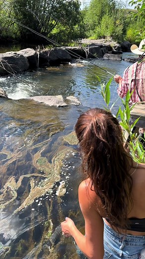 First fly-fishing excursion (major upgrade from my current fishing set-up😉) and first catch of the day! Just a little guy we released right back into the creek, but SO MUCH FUN. Cannot wait to do this again. My guide was absolutely incredible. No wonder people like fishing so much.