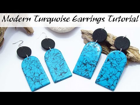 Polymer Clay Project: Modern turquoise Earrings Tutorial