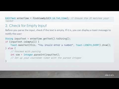 Solving java.lang.NumberFormatException in Countdown Ticker Implementations