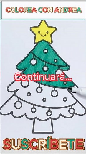 Árbol Navidad 🎄 Coloreamos paso a paso | Parte 1 #colorear #viral #viralvideo