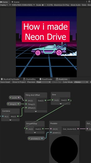 Making of Neon Drive in Unity #fy #fyp #pourtoi #lofi #pixelart #pixelartanimation #tutorial #unity3d #retrowave