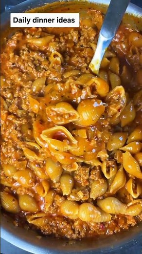 Easy Creamy Beef & Shells Pasta 🧀 Quick Dinner #pasta #easydinnerideas