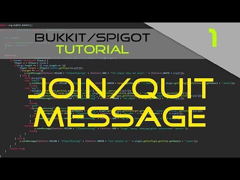 Minecraft Bukkit/Spigot Plugin Tutorial #1: Join/Quit Message