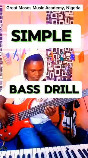 Simple Bass Exercise For Beginners 🎸🔥 #howtoplay #bass #exercise #beginner #basslessons #basstutorial @topfans | Great Moses Music Academy