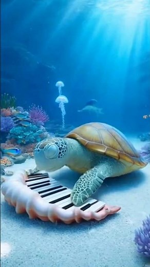 The Turtle Playing a Paino #ai #music #yt #aniamls