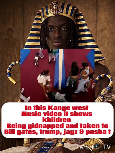 In the Kanye west video “baller party” it shows children Being taken to some big controversial figures in the world who’s names are being spoken about in relation to Jepstien #kanyewest #ballerparty #tehutitv #africatrending
