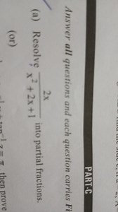 PART.CAnswer all questions and each question carries Fi(a) Re... | Filo