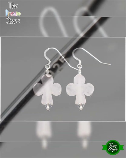 Sterling Silver Rose Quartz Club Card Gamer Earrings, Genuine Rose Quartz