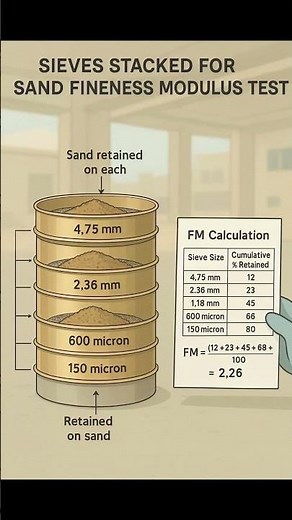 Sand Fineness Modulus Test Explained | Step-by-Step Guide for Civil Engineers #construction