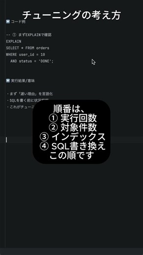 SQL高級シリーズ10 - チューニングの考え方 #エンジニア #フリーランス #SQL #database
