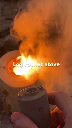 Log rocket stove #camping #rocketstove