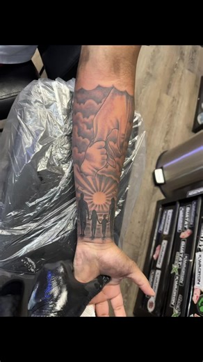 Custom Lower Inside Arm Quarter Sleeve Tattoo