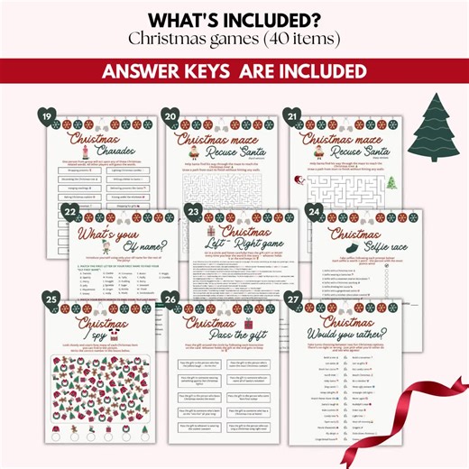 Christmas Party Games Bundle: Printable Holiday Game Bundle for Family, Kids & Adults, Classroom Activity (canva Template, Instant Download) - Etsy