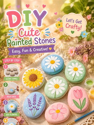 DIY Painted Stones Ideas — Easy Cute Rock Painting for Decor