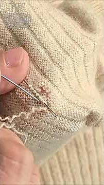 Hand darning and repairing holes on sweaters #shorts