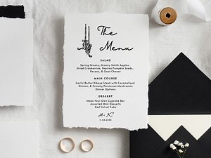 Minimalist Wedding Menu & Bar Suite Template, Simple Black Bow Menu Bar Template Set, Classy Ribbon Wedding Menu, Three 5x7", Four 4x9" - Etsy Canada