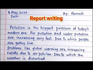 Report Writing disease due to Pollution || Report Writing format