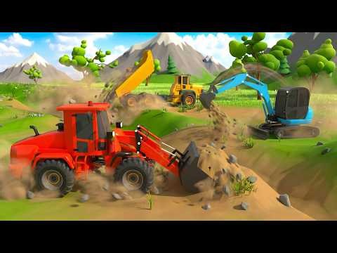 Asphalt Road Build 🚧 Excavator, Loader & Dump Truck Teamwork | Fun 3D Construction Story
