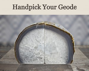 Natural Agate Geode Book Ends - 2 to 9 Lbs - Brazilian Agate Crystal Bookends Pair for Heavy Books - Stone Bookends Unique Gift for Readers - Etsy