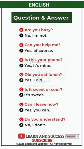 Master English Conversation: Simple Questions & Answers! 💬 | Learn and Success