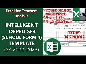 INTELLIGENT DEPED SCHOOL FORM 4 (SF4) TEMPLATE SY 2022-2023 | Excel for Teachers | Carlo Excels