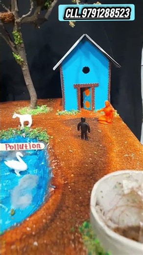 pollution project model. 9791288523 (Air.Water.Sound.Land.)# school project # model # miniature 🙏