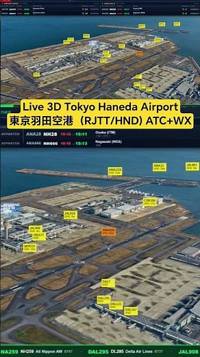 Live 3D Tokyo Haneda Airport 東京羽田空港(RJTT/HND) ATC+WX