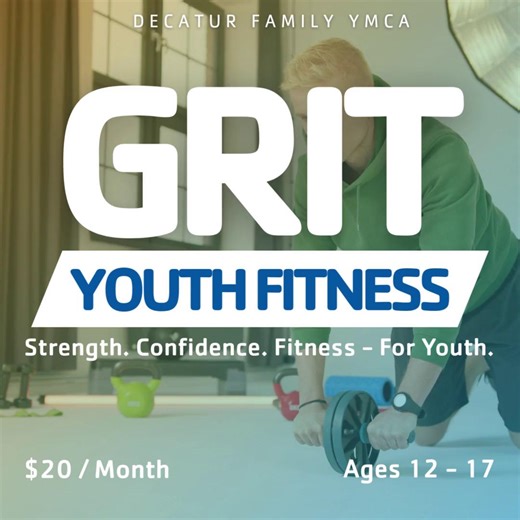 Does your teen want to get faster, stronger, or more confident in their sport? GRIT Youth Fitness is a coach-led training program made for ages 12–17, giving teens the tools to perform their best — on and off the field. Register today and kick off the year with purpose! | Decatur Family YMCA