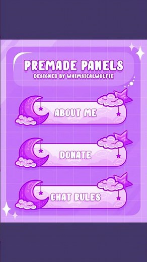 Premade Twitch Panels - Moon & Stars Design! #shorts #art #twitch